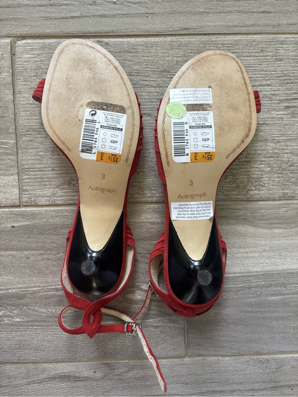 Autograph Women's Red Suede Slingback Sandals Size 5.5 - Picture 4 of 5